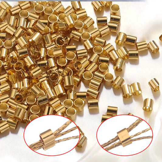 100PCS 2mm Tiny Stainless Steel Column Tube Spacer Beads Loose Spacer Beads