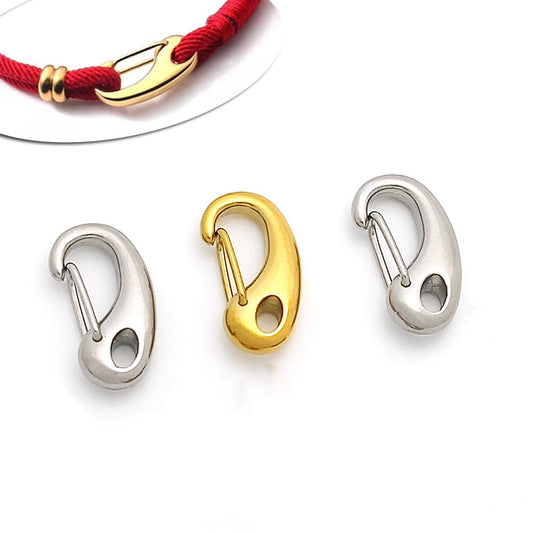 5PCS 19*9mm Premium Polished Titanium Steel Clasp & 316L Stainless Steel Lobster Clasp - DIY Jewelry Supplies for Leather Cord Necklaces/Bracelets