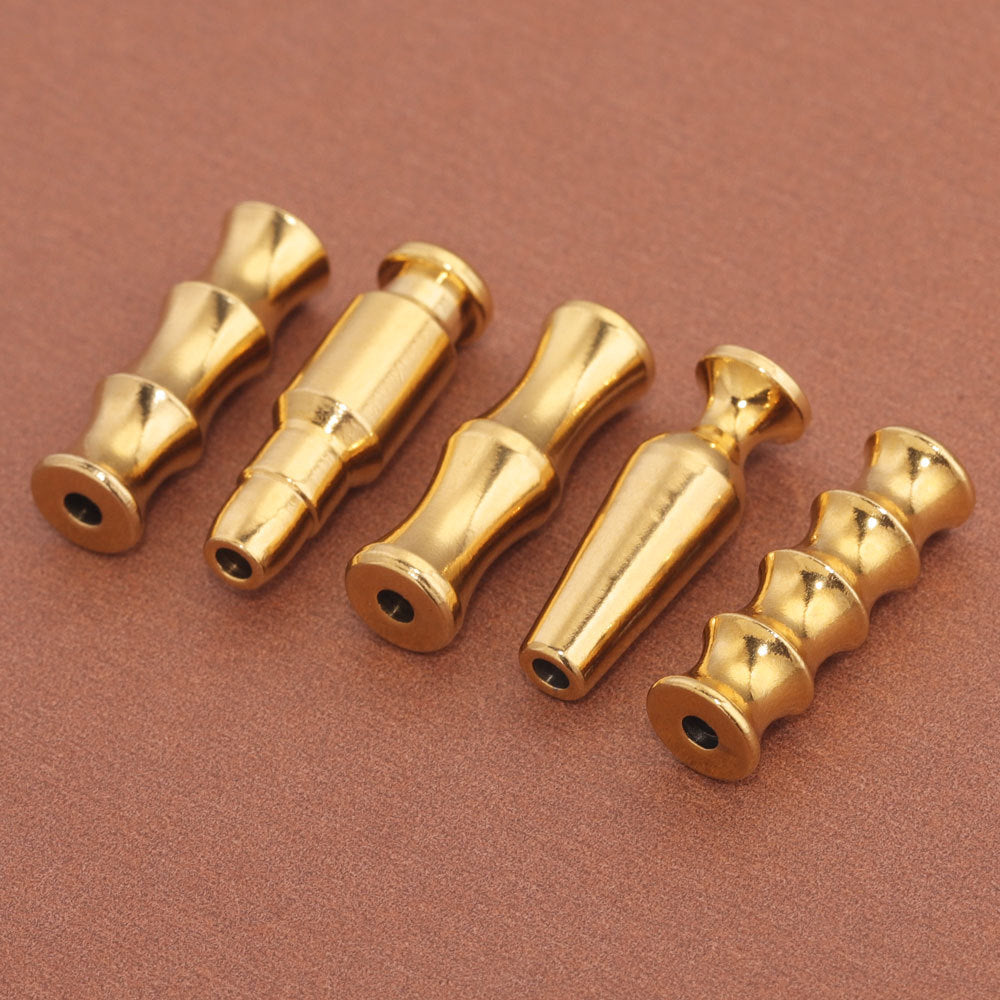 2PCS Gold Stainless Steel Bamboo Joint Bullet Beads | Loose Spacer Beads for DIY Jewelry Making Supplies