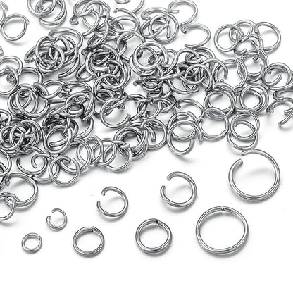 200PCS Stainless Steel Jump Rings - Rust-Proof Open/Closed Rings, Titanium Steel DIY Jewelry Findings & Connector Components