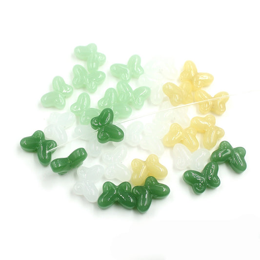 10PCS 10*15mm Glass Butterfly Beads, Colorful Loose Spacer Beads for DIY Jewelry Making, Bracelet Necklace Earring Supplies