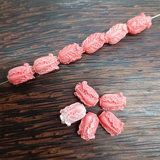 10PCS 9x14mm Shell Powder Pressed Cabbage Spacer Beads - Loose Beads for DIY Jewelry Making, Bracelets/Necklaces