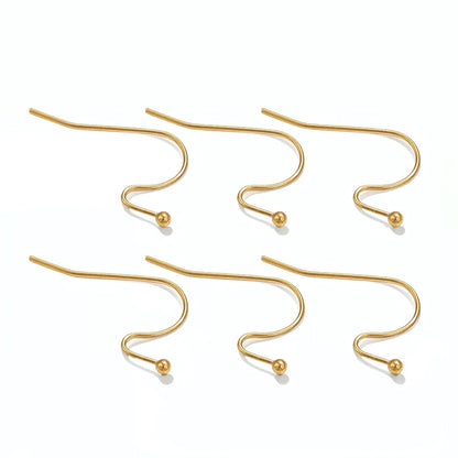 10Pairs Stainless Steel Earrings Hooks with Beads | Soldered Bead/round Bead Ear Wires, DIY Jewelry Supplies for Beaded Earrings