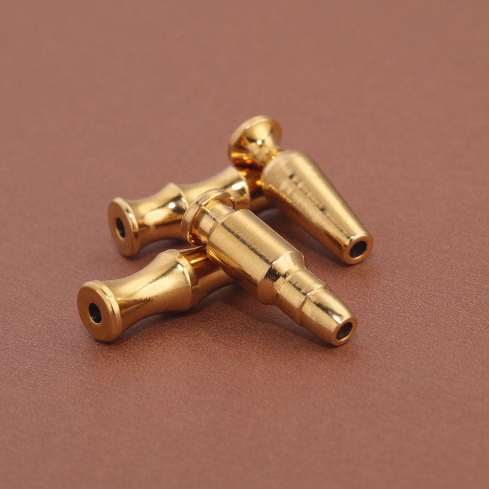 2PCS Gold Stainless Steel Bamboo Joint Bullet Beads | Loose Spacer Beads for DIY Jewelry Making Supplies