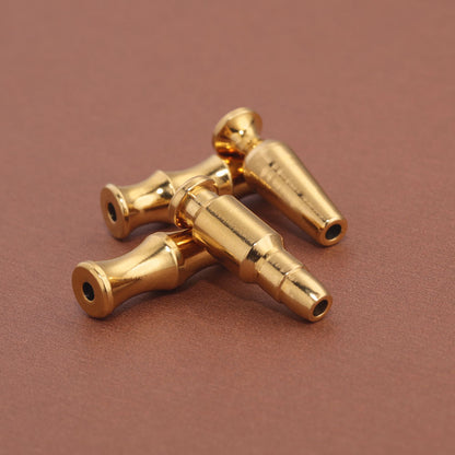 2PCS Gold Stainless Steel Bamboo Joint Bullet Beads | Loose Spacer Beads for DIY Jewelry Making Supplies