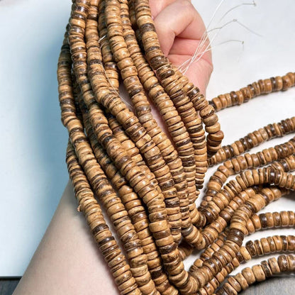 Raw Color Coconut Shell Abacus Spacer Beads - Bulk Craft Beads for Bracelets, Necklaces, Earring DIY Projects