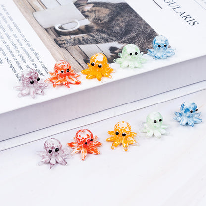 Handmade Glass Octopus Bead, Lampwork Animal Charm, Ocean Inspired Spacer Bead for DIY Necklace Bracelet Jewelry Making