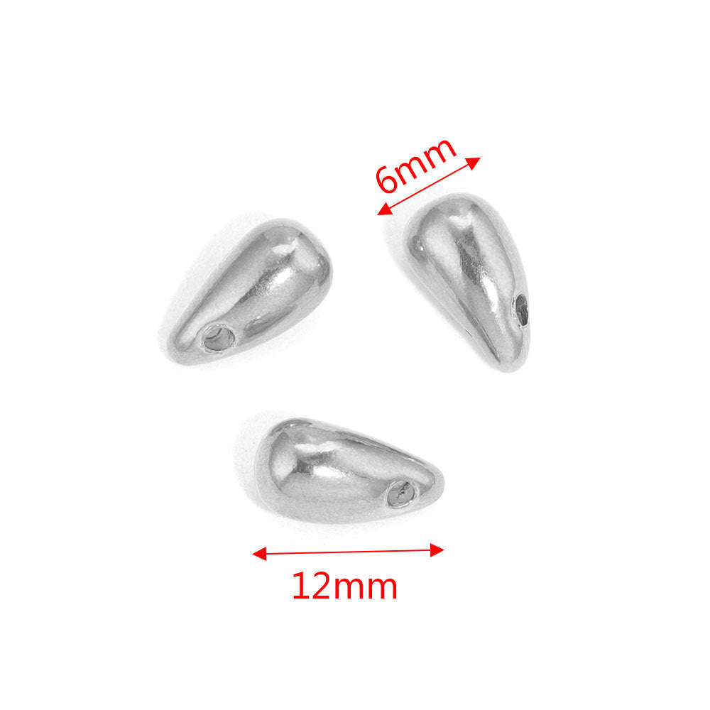 5PCS Stainless Steel Teardrop Pendant Charm, Small Delicate Drop for DIY Necklace Earring Jewelry Making