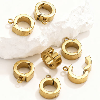 Stainless Steel Open Jump Rings & Clasps - Leather Cord Bracelet/Necklace Connectors & Positioning Clips | DIY Jewelry Supplies