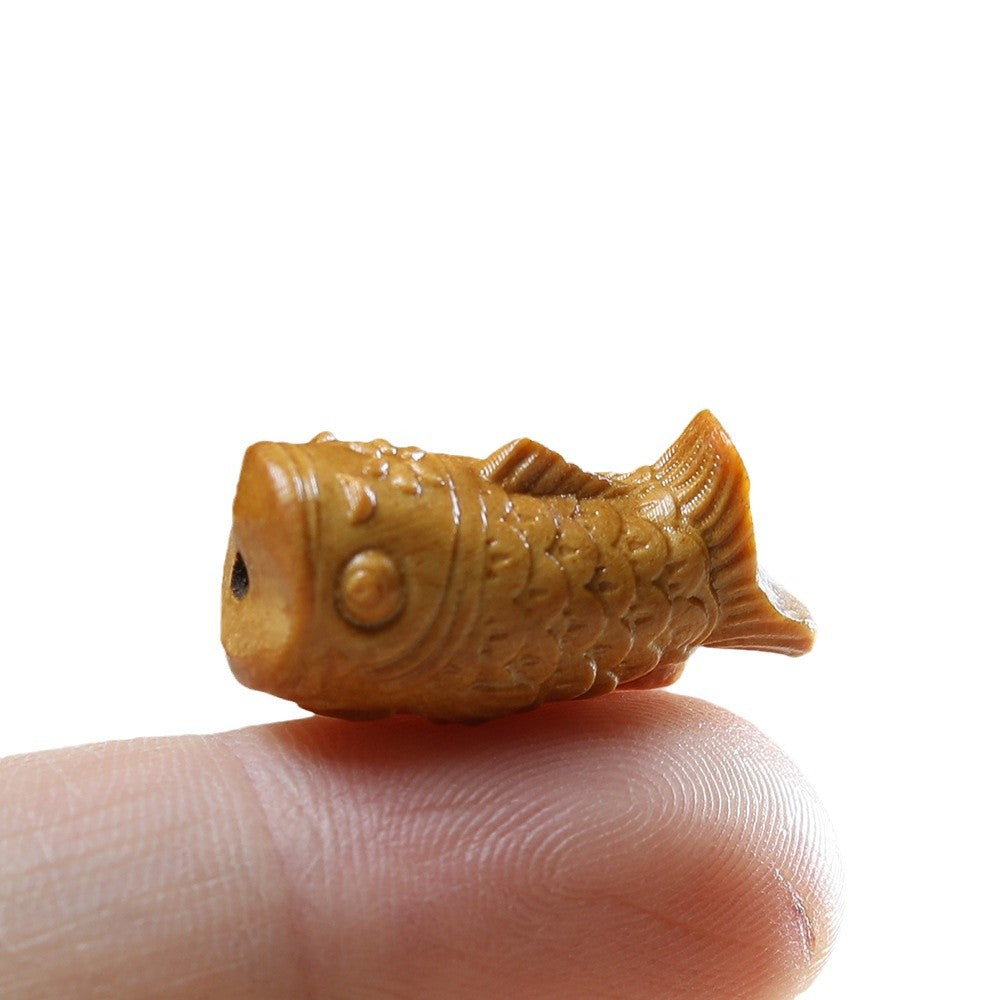 Rosewood Agarwood Carved Koi Fish Pendant, Cute DIY Charm, Handcrafted Jewelry Making, Phone Strap, Bracelet, Necklace, Beaded Accessory