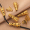 10PCS Stainless Steel Flower Bead End Caps - 18K