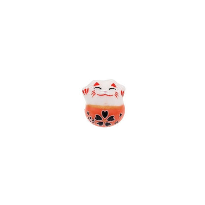 Ceramic Lucky Cat (Maneki Neko) Beads - Perfect for DIY Jewelry, Keychains, Home Decoration Crafts