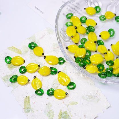 4PCS DIY Fruit Beads  - Watermelon/Pumpkin/Cherry/Strawberry/Banana/Tangerine Charms for Earrings Necklaces, Handmade Jewelry Making Supplies