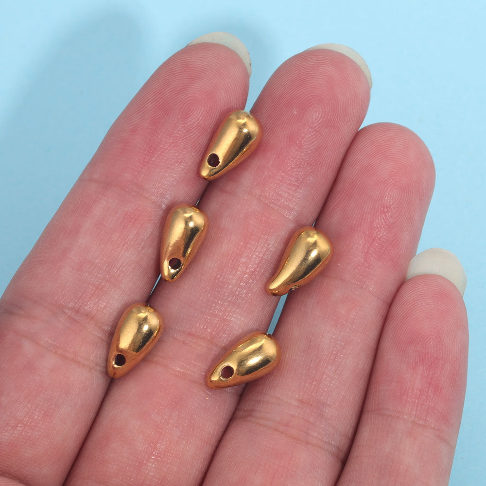 5PCS Stainless Steel Teardrop Pendant Charm, Small Delicate Drop for DIY Necklace Earring Jewelry Making