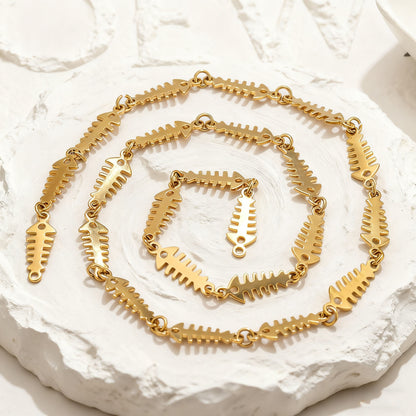 1 Meter Stainless Steel Fishbone Chain, Ocean Style DIY Jewelry, Bracelet & Necklace Making Supplie