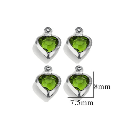 20PCS Stainless Steel Crystal Water Drop Charms - Colorful Titanium Steel, Minimalist Luxury DIY Necklace Jewelry Accessory