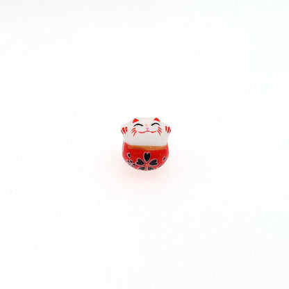 Ceramic Lucky Cat (Maneki Neko) Beads - Perfect for DIY Jewelry, Keychains, Home Decoration Crafts