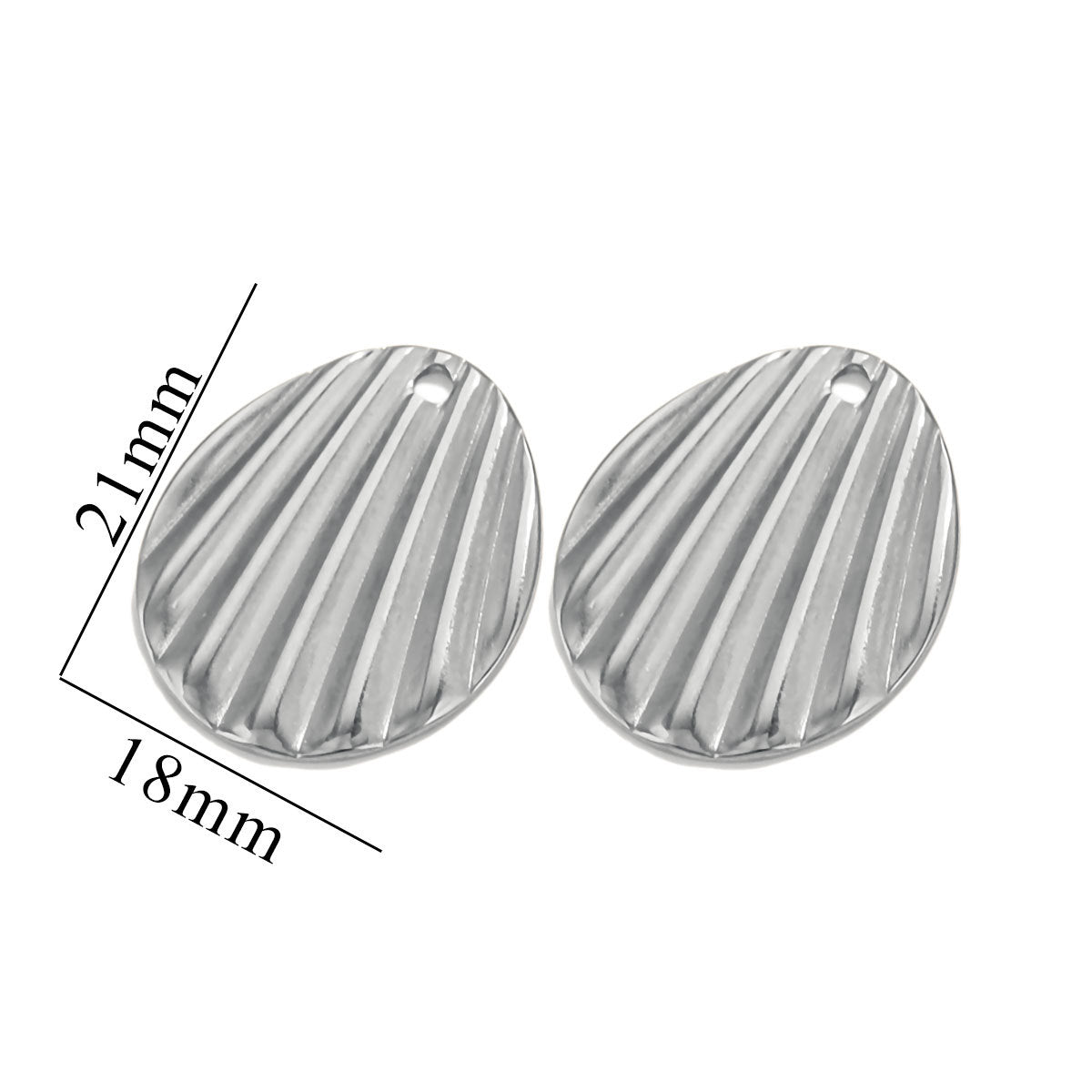 10PCS Stainless Steel Round Flower Pendant with Hole, DIY Teardrop Earring Connector, Jewelry Making Supplies for Stud Earrings