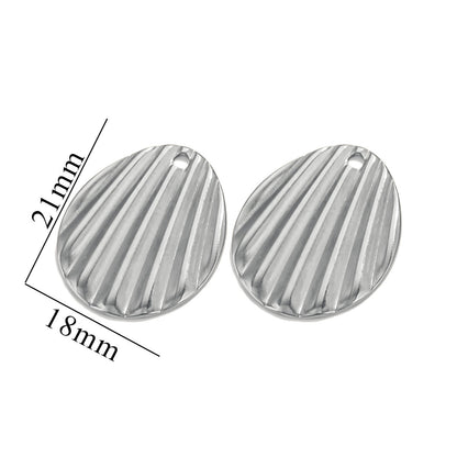 10PCS Stainless Steel Round Flower Pendant with Hole, DIY Teardrop Earring Connector, Jewelry Making Supplies for Stud Earrings