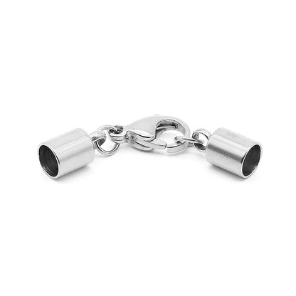 5 Sets Stainless Steel Leather Cord Clasp, Lobster Claw & Barrel Clasp for Bracelets and Necklaces, DIY Jewelry Making Cord End Findings