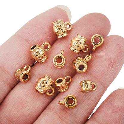 2PCS Titanium Steel Retro Totem Beads - Integrated Stainless Steel Large-Hole Dangle Beads, Bracelet/Necklace Spacer & Positioning Parts, DIY Accessories