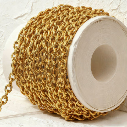 1 Meter Twisted Braided Stainless Steel Chain, Vintage Style DIY Jewelry, Bracelet & Necklace Making Supplies