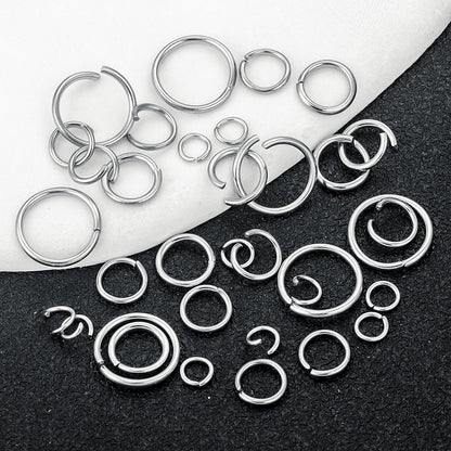 200PCS Stainless Steel Jump Rings - Rust-Proof Open/Closed Rings, Titanium Steel DIY Jewelry Findings & Connector Components