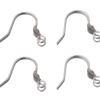10Pairs Stainless Steel Spiral Earrings Hooks | Question Mark &amp; Spring Threaded Ear Wires, Bohemian DIY Jewelry Accessories