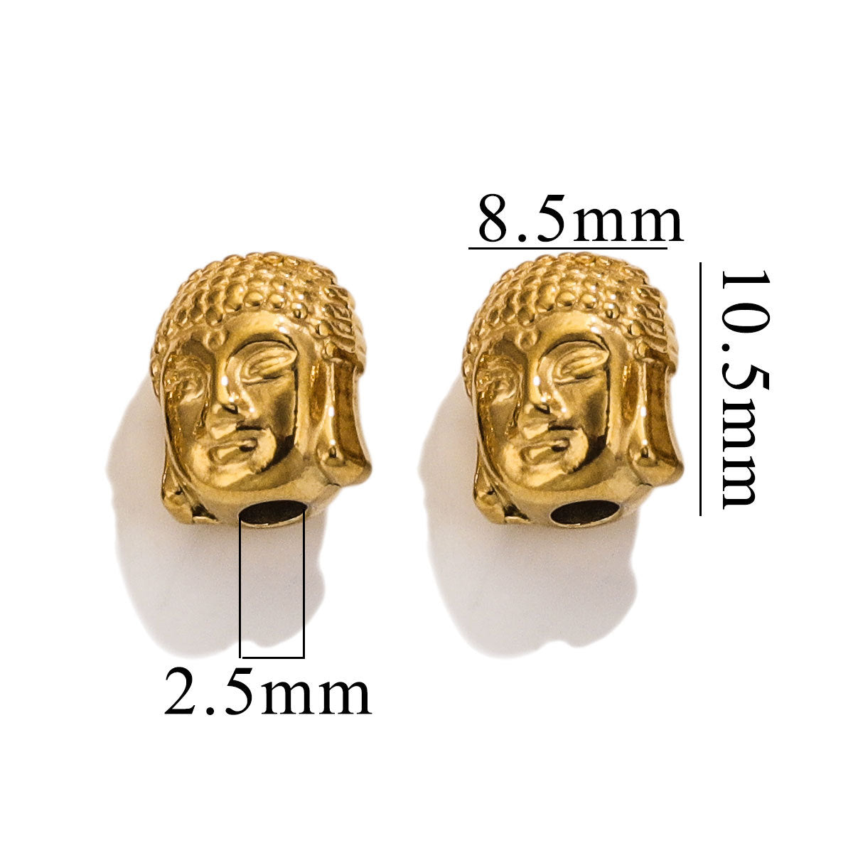 2PCS Stainless Steel Spacer Beads, Elephant Owl Buddha Head Diamond Shape Decorative Beads for DIY Jewelry Making