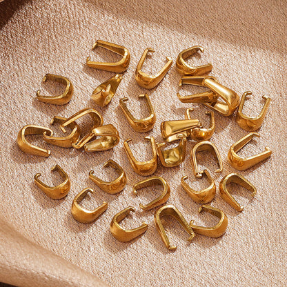 50PCS Stainless Steel Snap On Bails Hook Pendant Clasps Pinch Clips Bail Pendants for Neckalce Jewelry DIY Craft Making, Stainless Steel Color