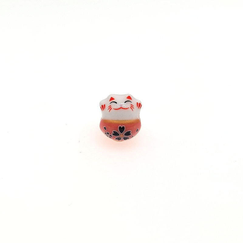 Ceramic Lucky Cat (Maneki Neko) Beads - Perfect for DIY Jewelry, Keychains, Home Decoration Crafts