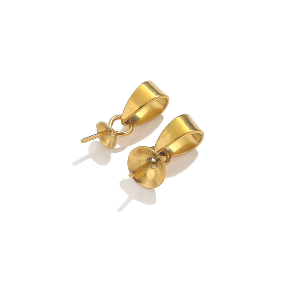 10PCS Stainless Steel Bails Connectors Bale Pinch Pendant Clasp Clips,Pearl Holder Seed Clasp, DIY Necklace Pendant Jewelry Making Supplies