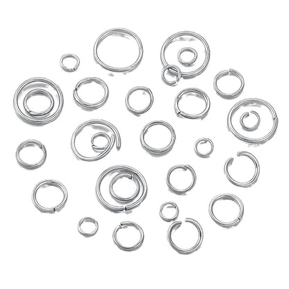 200PCS Stainless Steel Jump Rings - Rust-Proof Open/Closed Rings, Titanium Steel DIY Jewelry Findings & Connector Components
