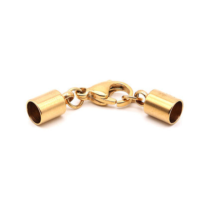 5 Sets Stainless Steel Leather Cord Clasp, Lobster Claw & Barrel Clasp for Bracelets and Necklaces, DIY Jewelry Making Cord End Findings