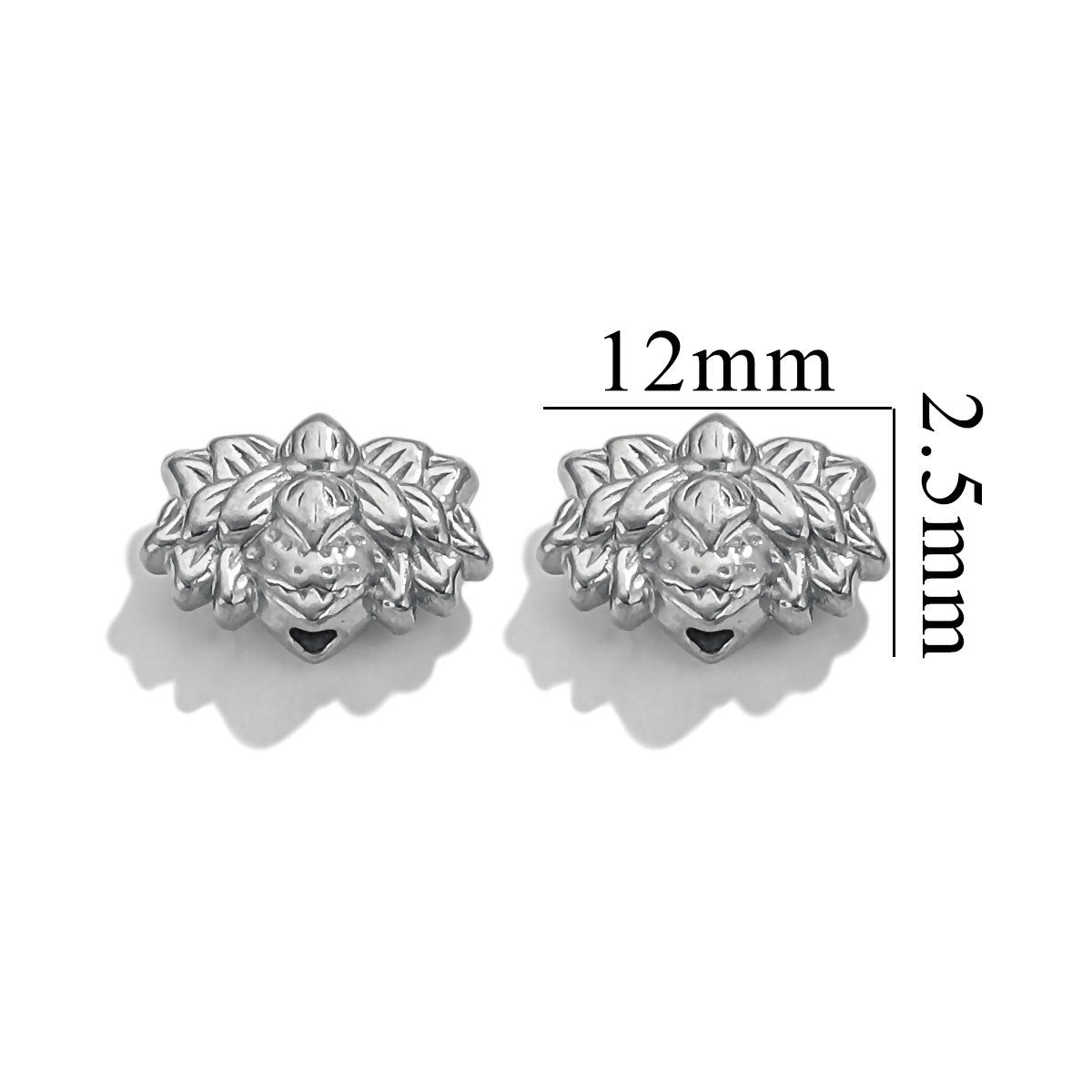 2PCS Stainless Steel Spacer Beads, Elephant Owl Buddha Head Diamond Shape Decorative Beads for DIY Jewelry Making