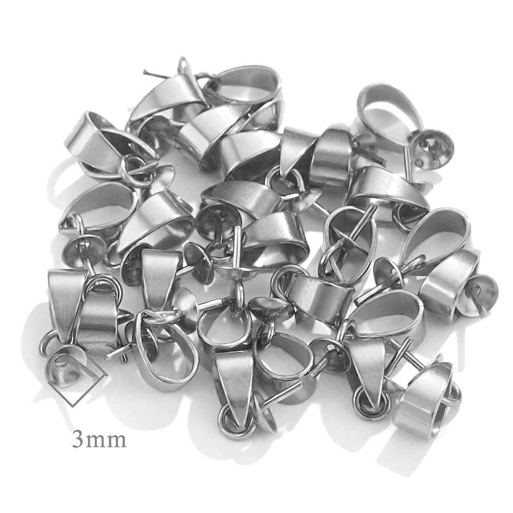 10PCS Stainless Steel Bails Connectors Bale Pinch Pendant Clasp Clips,Pearl Holder Seed Clasp, DIY Necklace Pendant Jewelry Making Supplies