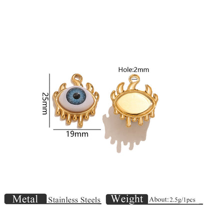 Retro Evil Eye Stainless Steel Pendant, Vintage Protection Charm, Waterproof Amulet Jewelry