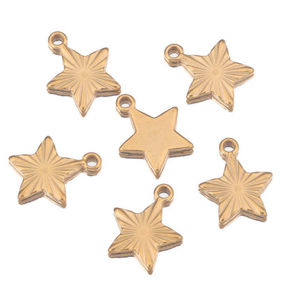 5PCS Stainless Steel Sun Moon Star Pendant Charm, DIY Jewelry Making Supplies for Earrings, Bracelets, and Necklaces