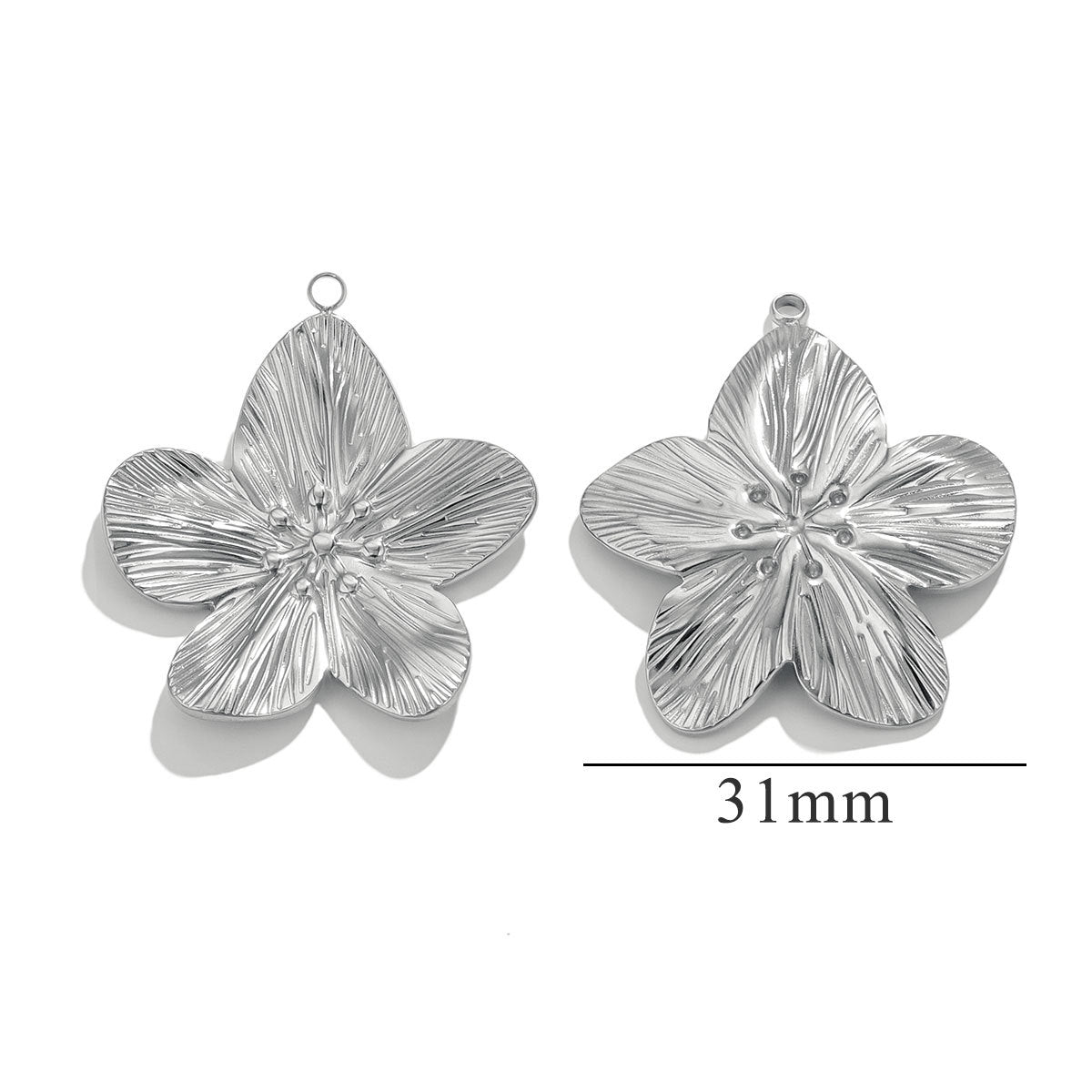 Vintage Stainless Steel Flower Pendants,  DIY Charms for Necklaces & Earrings, Jewelry Making Accessories