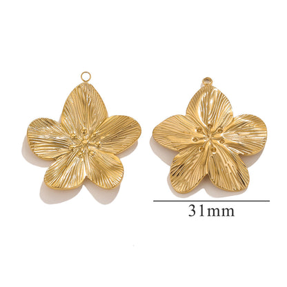 Vintage Stainless Steel Flower Pendants,  DIY Charms for Necklaces & Earrings, Jewelry Making Accessories