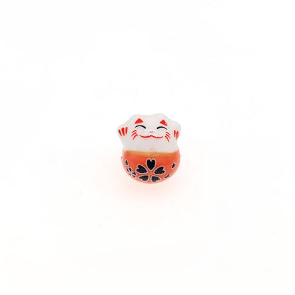 Ceramic Lucky Cat (Maneki Neko) Beads - Perfect for DIY Jewelry, Keychains, Home Decoration Crafts