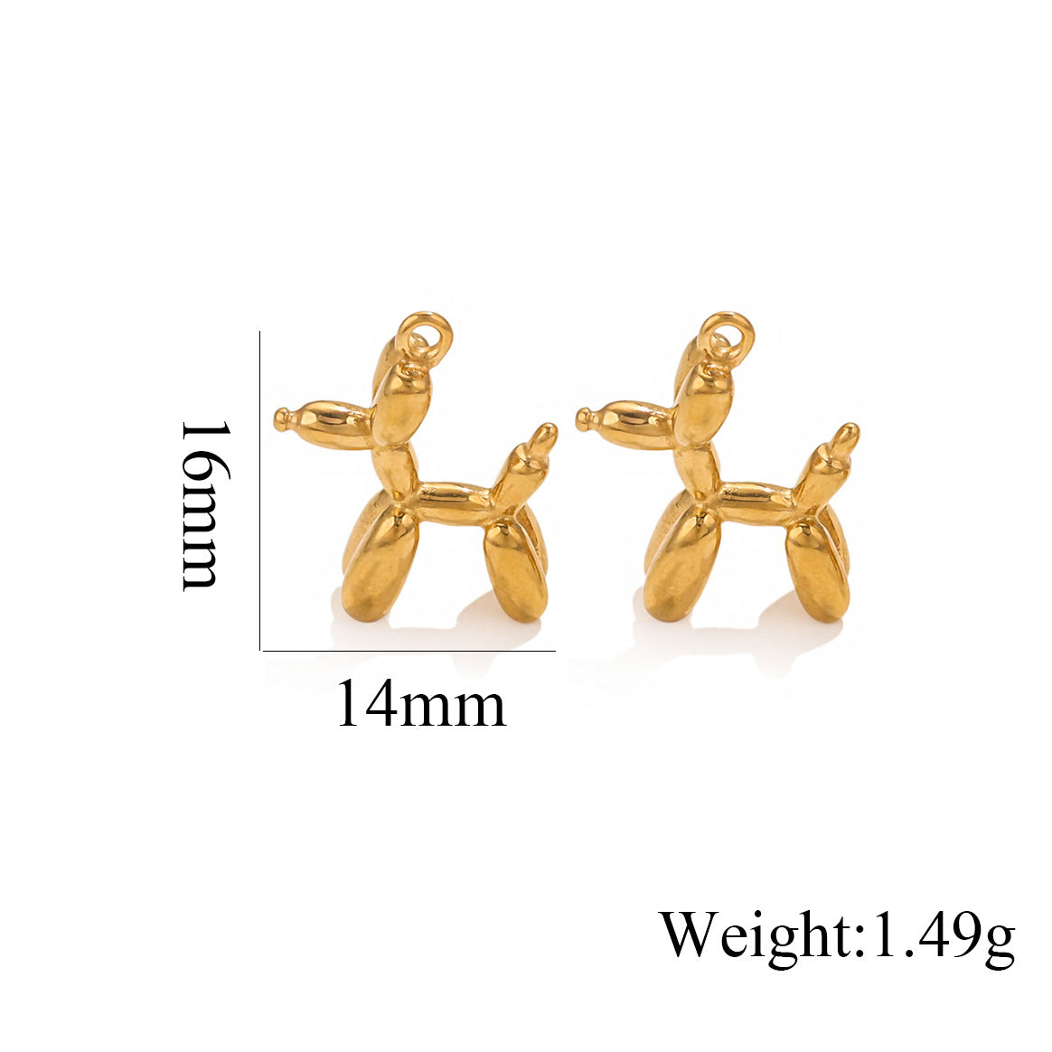 Titanium Steel Dog Pendant | Minimalist Hip-Hop Style + Cute 3D Balloon Dog Design, Trendy DIY Jewelry Charm for Necklaces