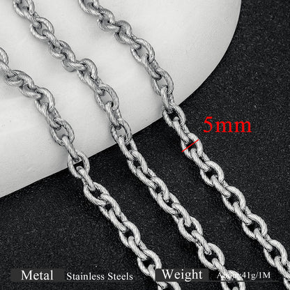1 Meter Twisted Braided Stainless Steel Chain, Vintage Style DIY Jewelry, Bracelet & Necklace Making Supplies