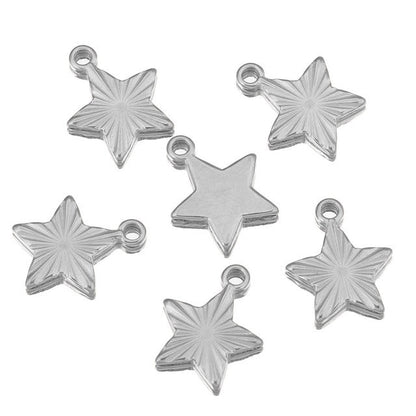 5PCS Stainless Steel Sun Moon Star Pendant Charm, DIY Jewelry Making Supplies for Earrings, Bracelets, and Necklaces