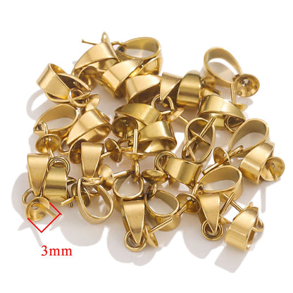 10PCS Stainless Steel Bails Connectors Bale Pinch Pendant Clasp Clips,Pearl Holder Seed Clasp, DIY Necklace Pendant Jewelry Making Supplies