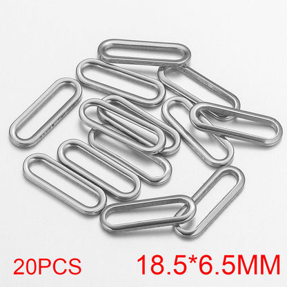 20PCS Stainless Steel Oval & Rectangular Frame Earring Connectors - DIY Jewelry Making Supplies & Components