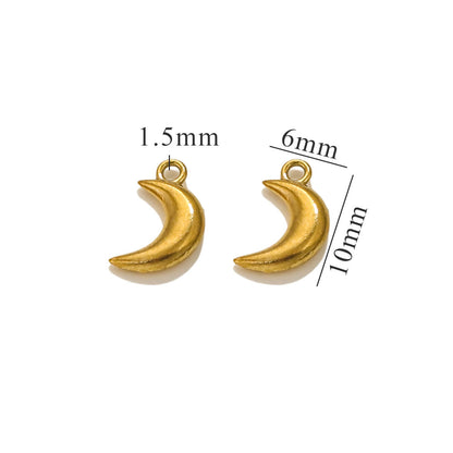 10PCS Stainless Steel Moon & Sun Mini Pendants | Cute Tiny Charms, Ideal Accessories for Necklaces & DIY Jewelry Making