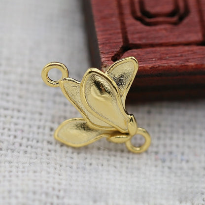2PCS 14x12mm 24K Gold Plated Lily of the Valley Connector | DIY Brass Flower Bud Link for Earrings & Hairpins | Jewelry Findings