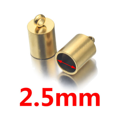 10PCS 18K Gold Plated Stainless Steel End Caps, Lobster Clasp Cord Connector, DIY Bracelet Anklet Jewelry Making Findings