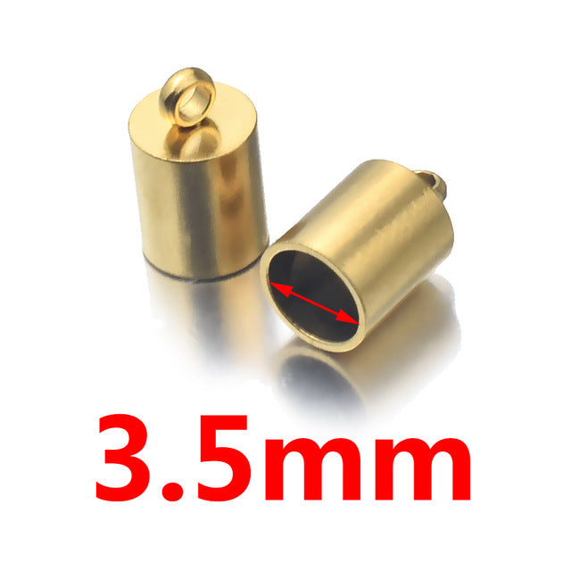 10PCS 18K Gold Plated Stainless Steel End Caps, Lobster Clasp Cord Connector, DIY Bracelet Anklet Jewelry Making Findings